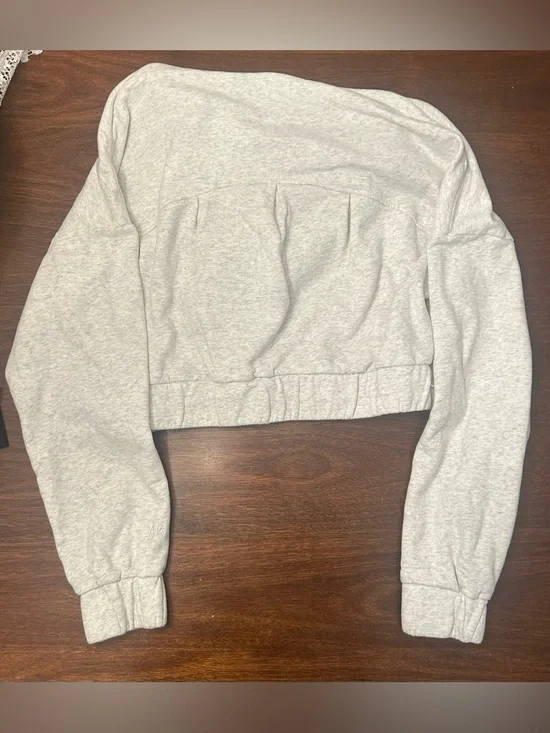 OAK Heather Gray Cropped Half-Zip Hoodie - Picture 5 of 5